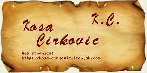 Kosa Ćirković vizit kartica